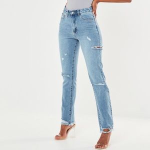NWT Missguided high waisted distressed jeans